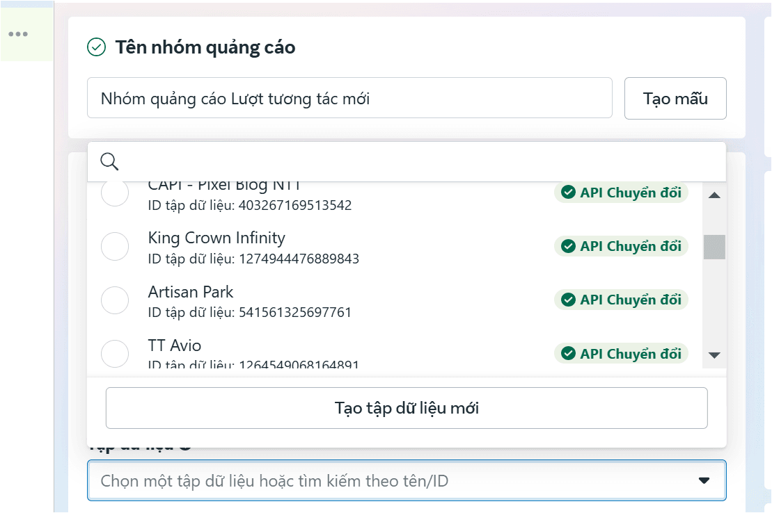 Triển khai Facebook ads bằng API chuyển đổi