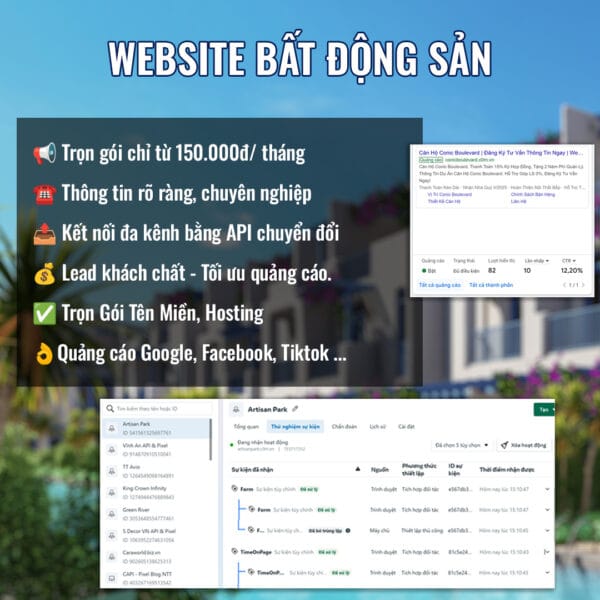 gói website bất động sản cho thuê